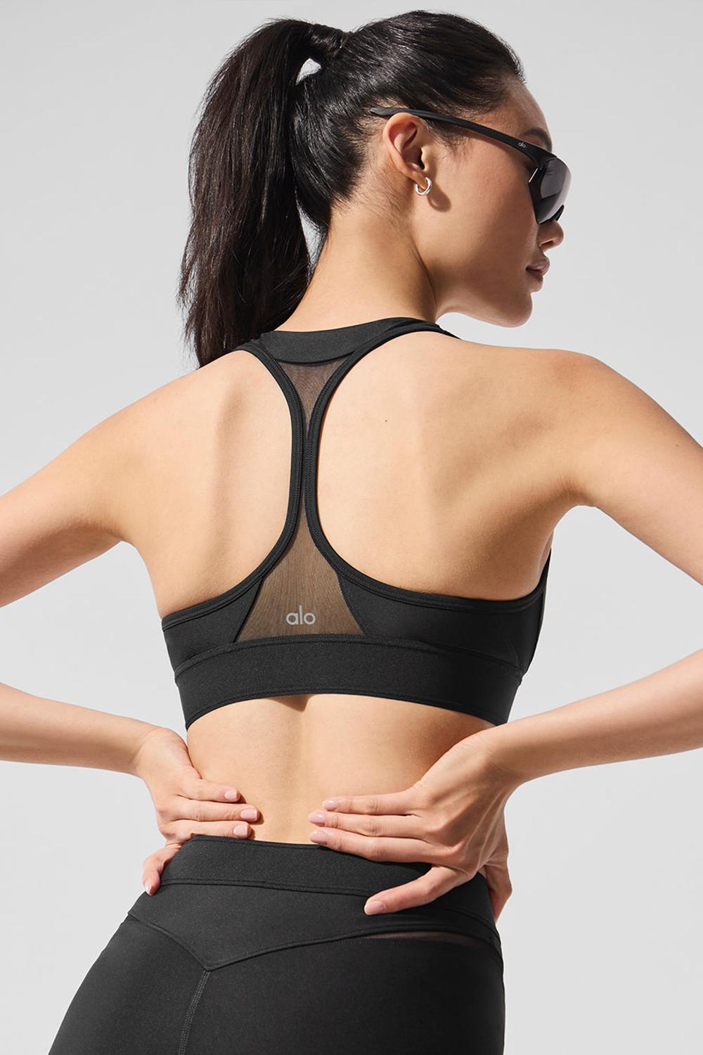 Black Alo Yoga Airlift Rebel Women Bra | KSA  ZST182645