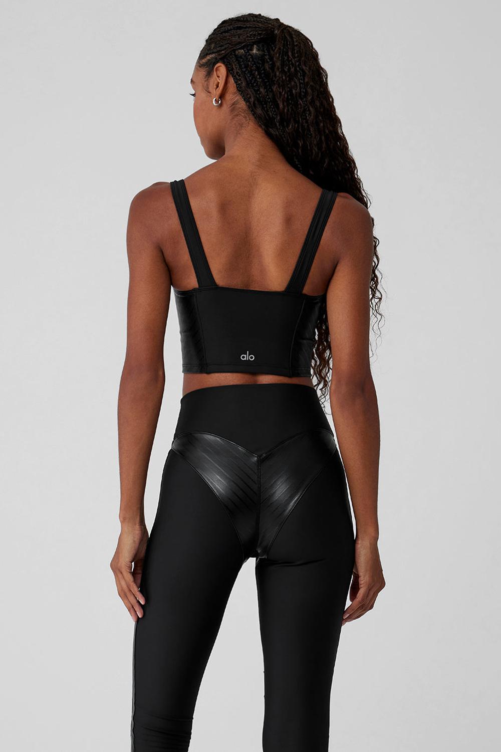 Black Alo Yoga Airlift Winter Warm Cropped Supermoto Women Tank | KSA  ZQY516790