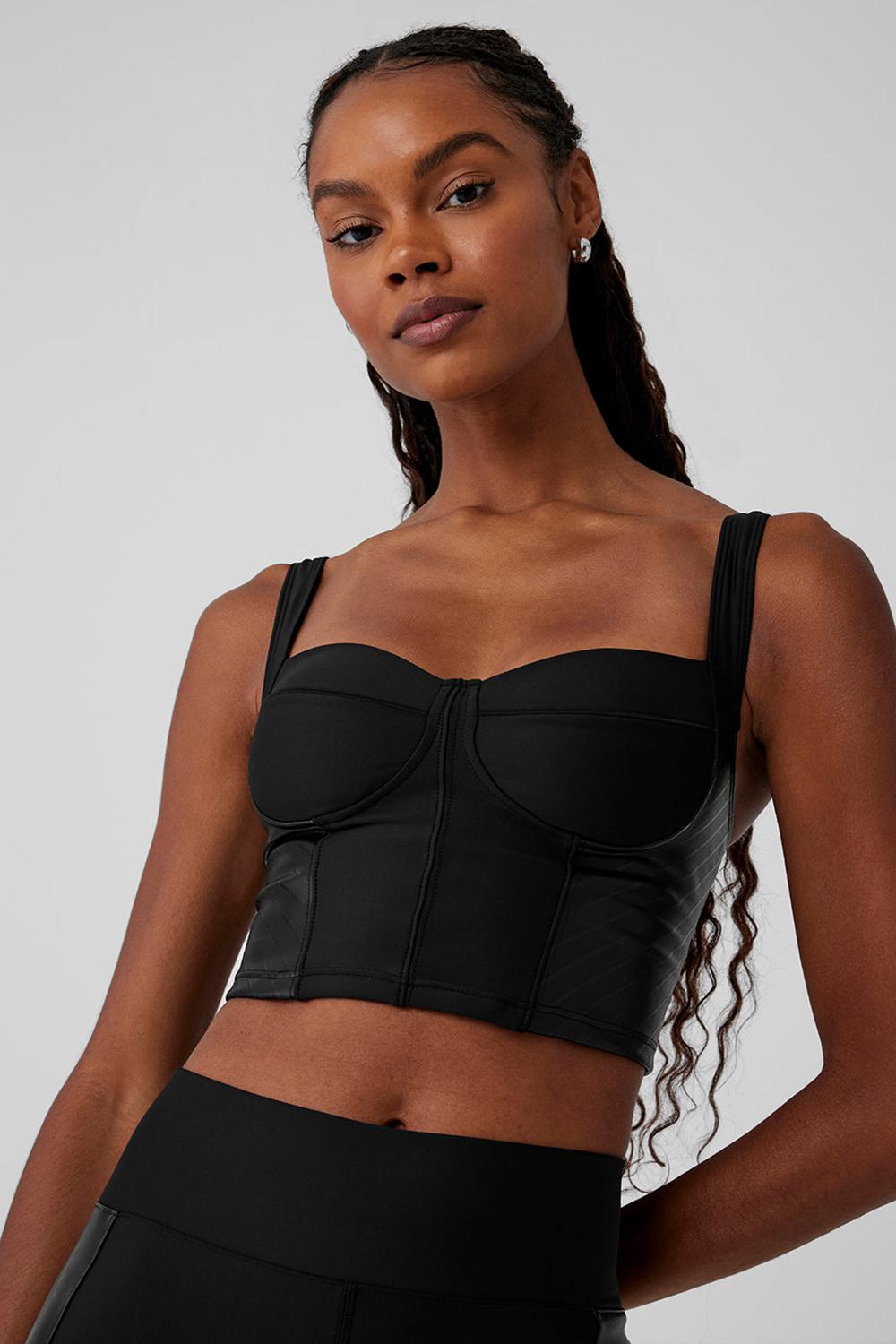 Black Alo Yoga Airlift Winter Warm Cropped Supermoto Women Tank | KSA  ZQY516790