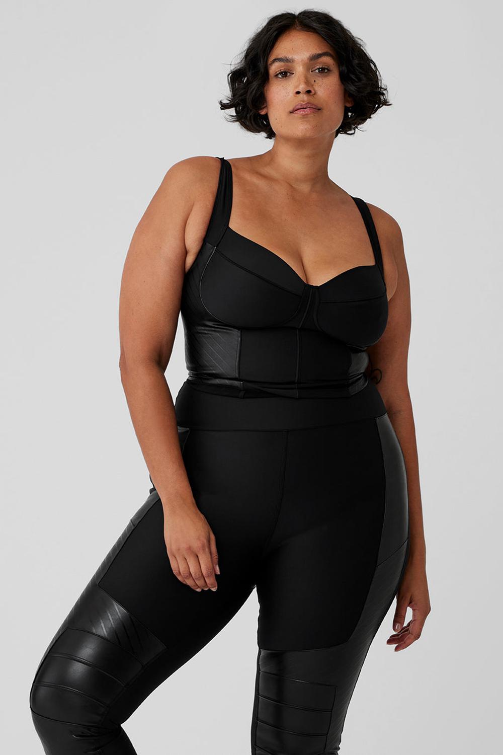 Black Alo Yoga Airlift Winter Warm Cropped Supermoto Women Tank | KSA  ZQY516790