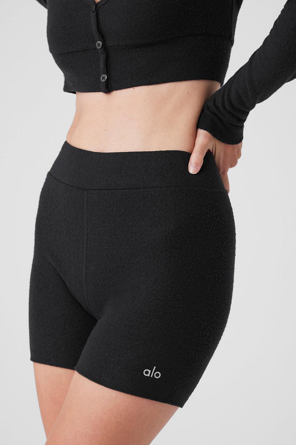 Black Alo Yoga Alolux High-Waist Me Time Women Short | KSA  PYG315276