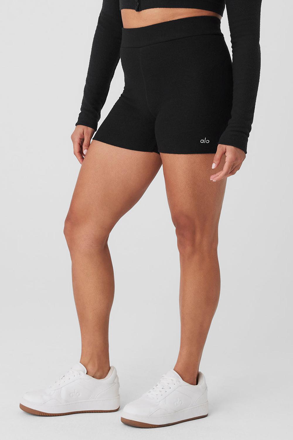 Black Alo Yoga Alolux High-Waist Me Time Women Short | KSA  PYG315276