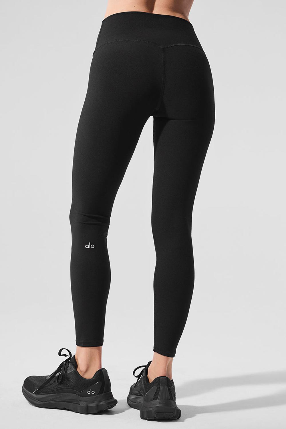 Black Alo Yoga Alosoft High-Waist 7/8 Highlight Women Legging | KSA  DML512397