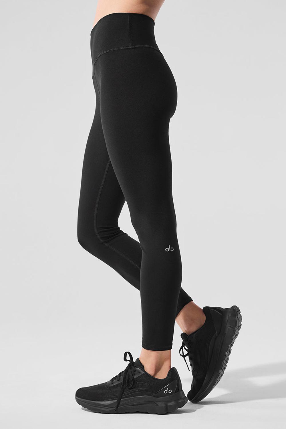 Black Alo Yoga Alosoft High-Waist 7/8 Highlight Women Legging | KSA  DML512397