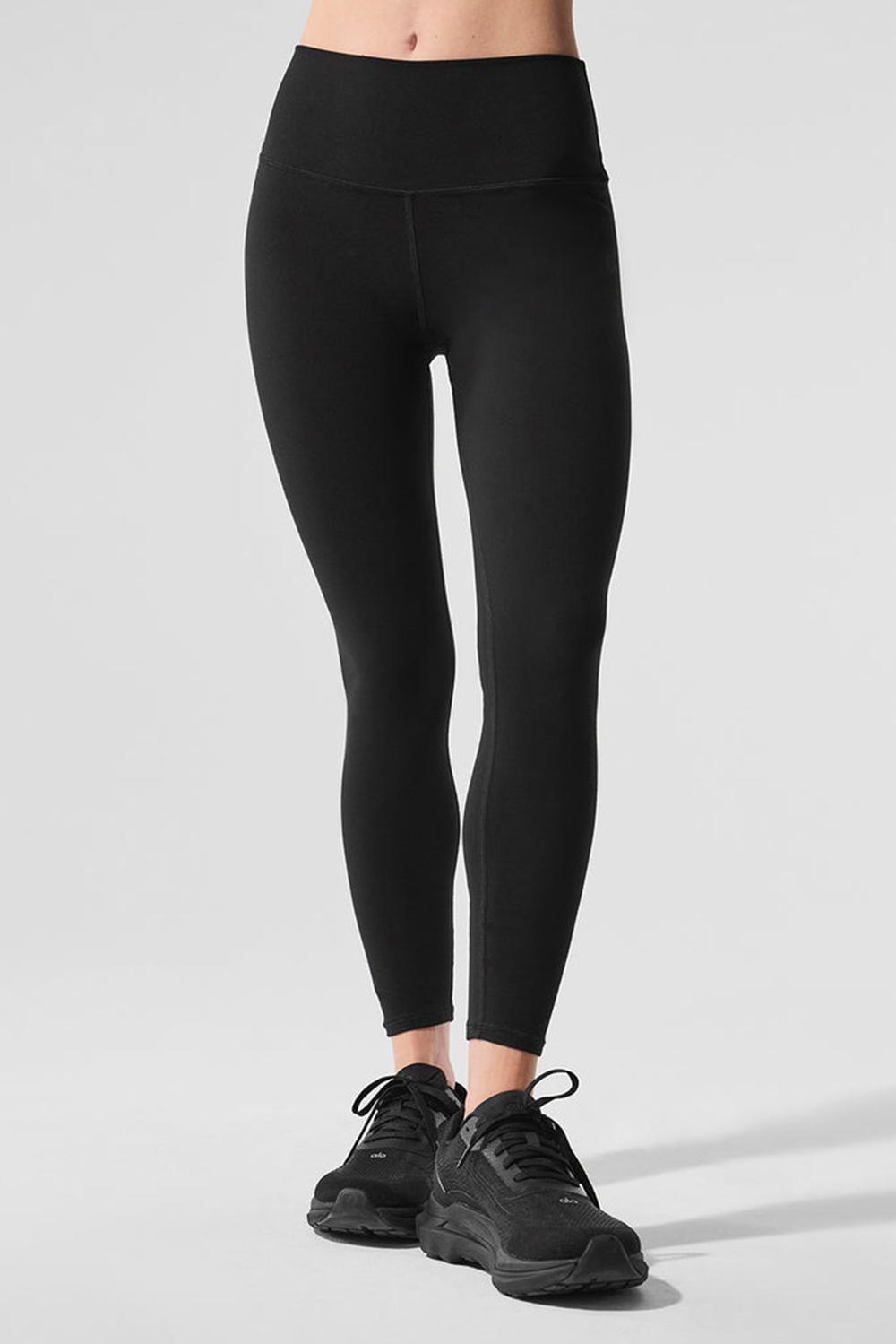Black Alo Yoga Alosoft High-Waist 7/8 Highlight Women Legging | KSA  DML512397