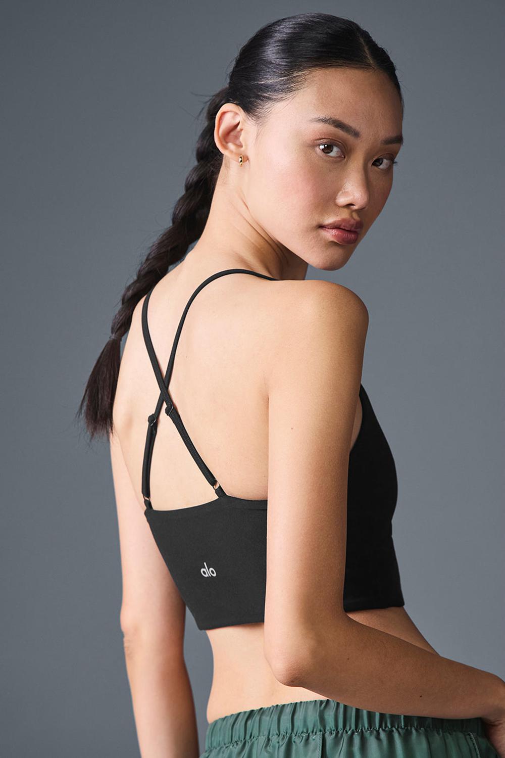 Black Alo Yoga Alosoft Highlight Women Bra | KSA  KZT314209