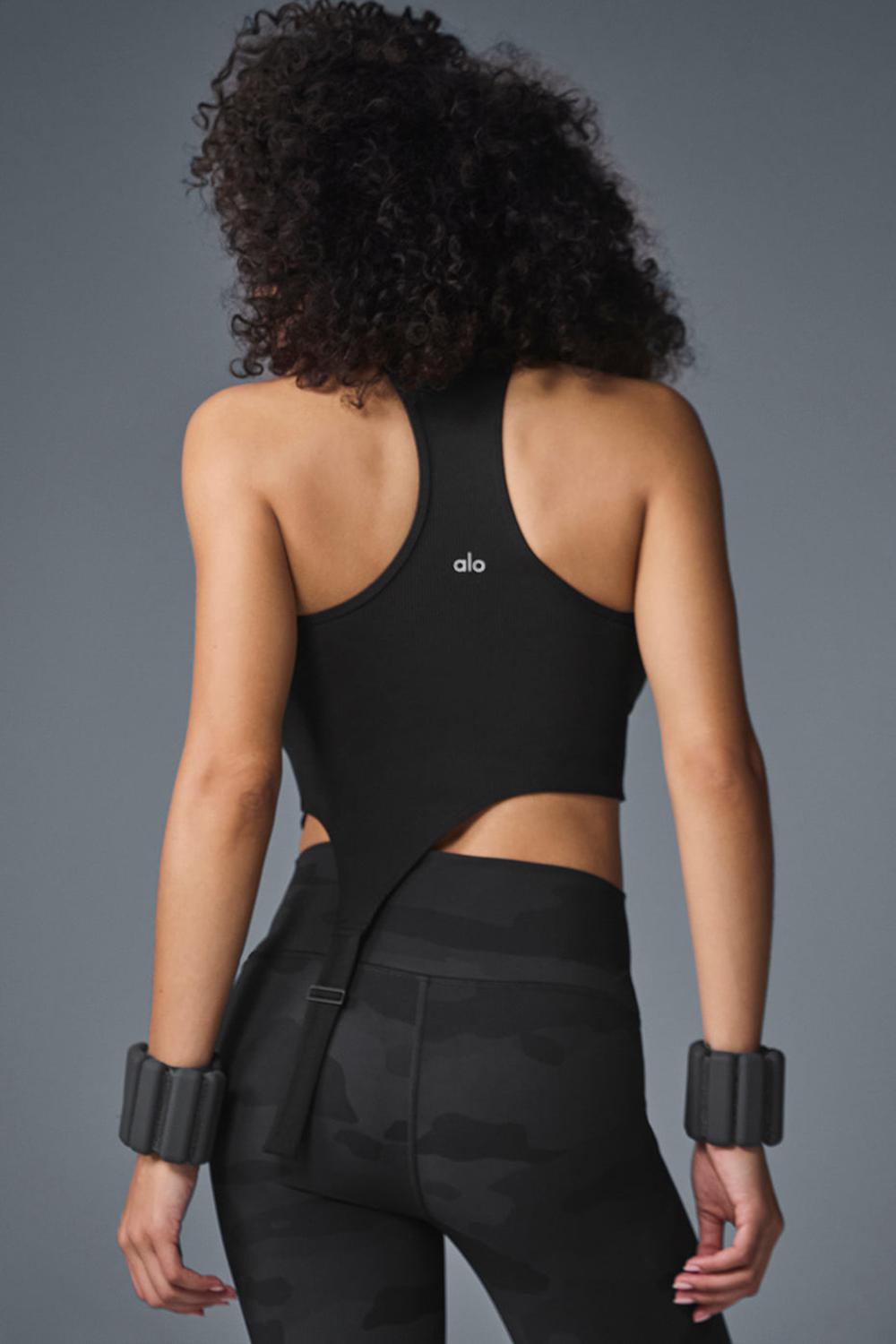 Black Alo Yoga Alosoft Ribbed Revelation Women Tank | KSA  WZU932457