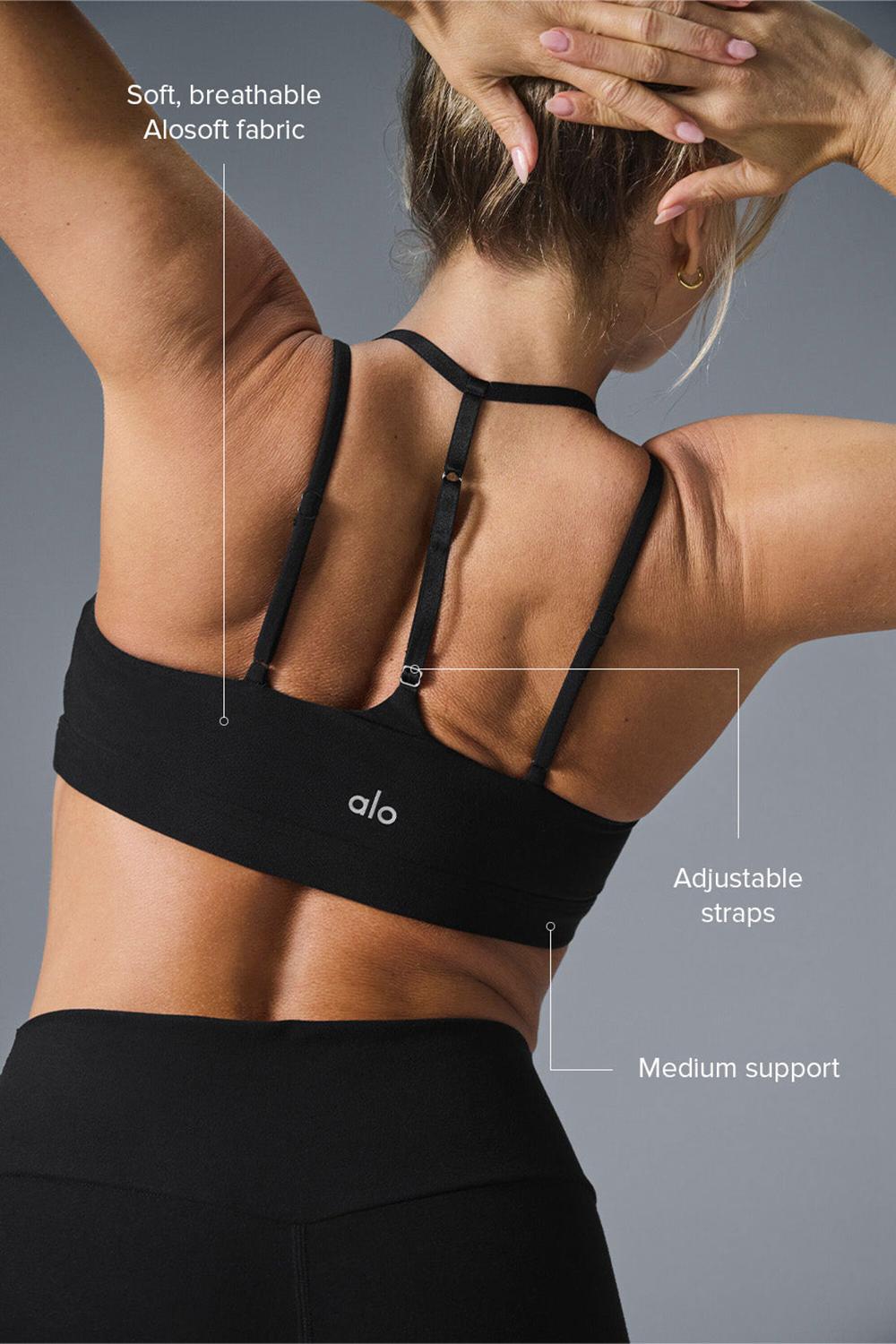 Black Alo Yoga Alosoft Spotlight Women Bra | KSA  MPG801953