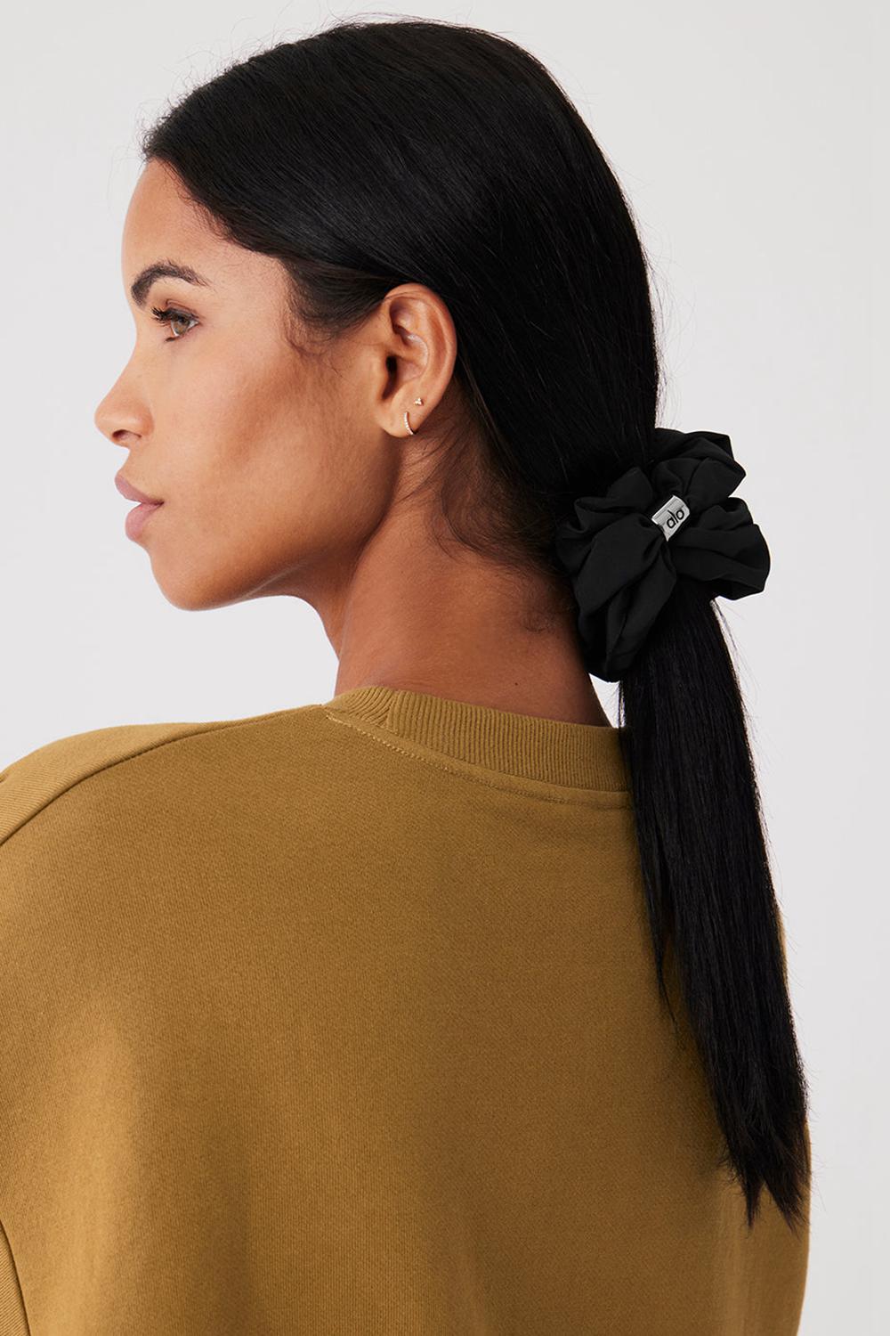 Black Alo Yoga Bead It Oversized Women Scrunchie | KSA  IQX879150