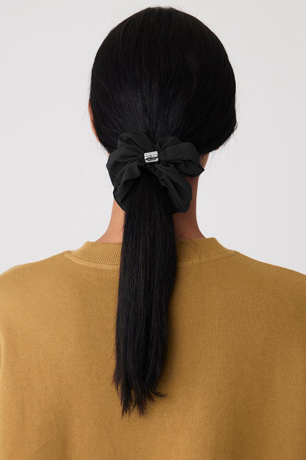 Black Alo Yoga Bead It Oversized Women Scrunchie | KSA  IQX879150