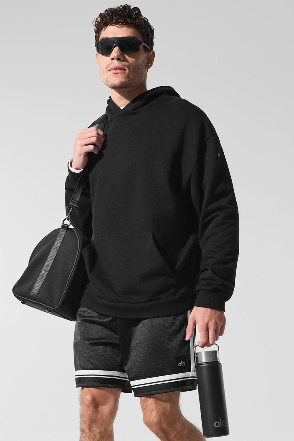 Black Alo Yoga Chill Men Hoodie | KSA  KTF560823