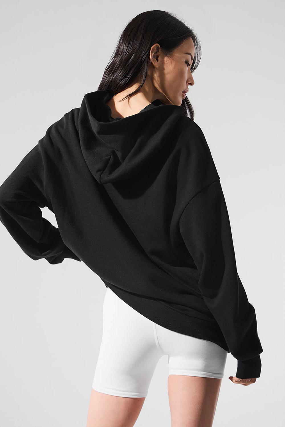 Black Alo Yoga Chill Women Hoodie | KSA  DOK374269