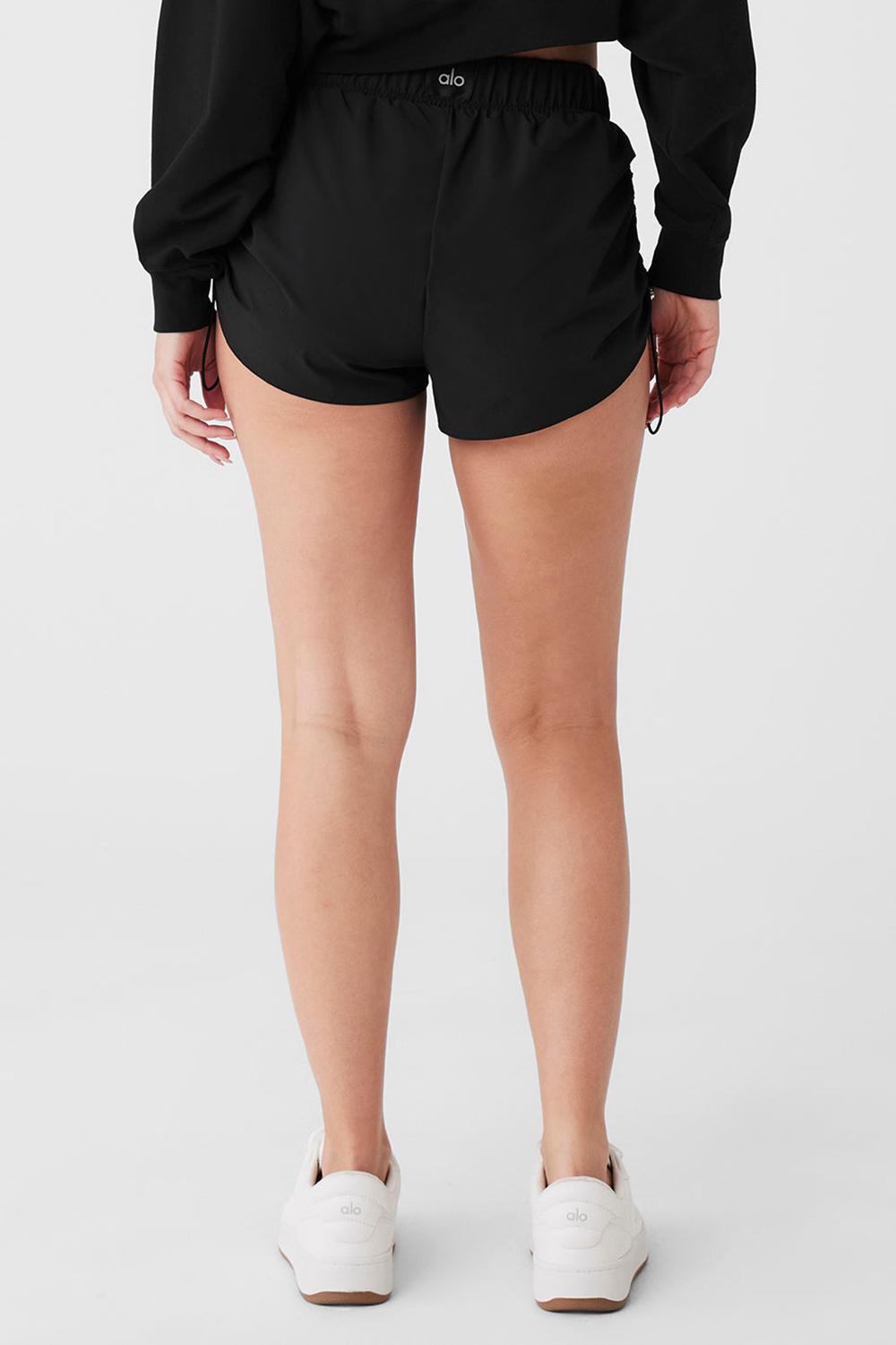Black Alo Yoga Cinch It Up Women Short | KSA  KDY549860