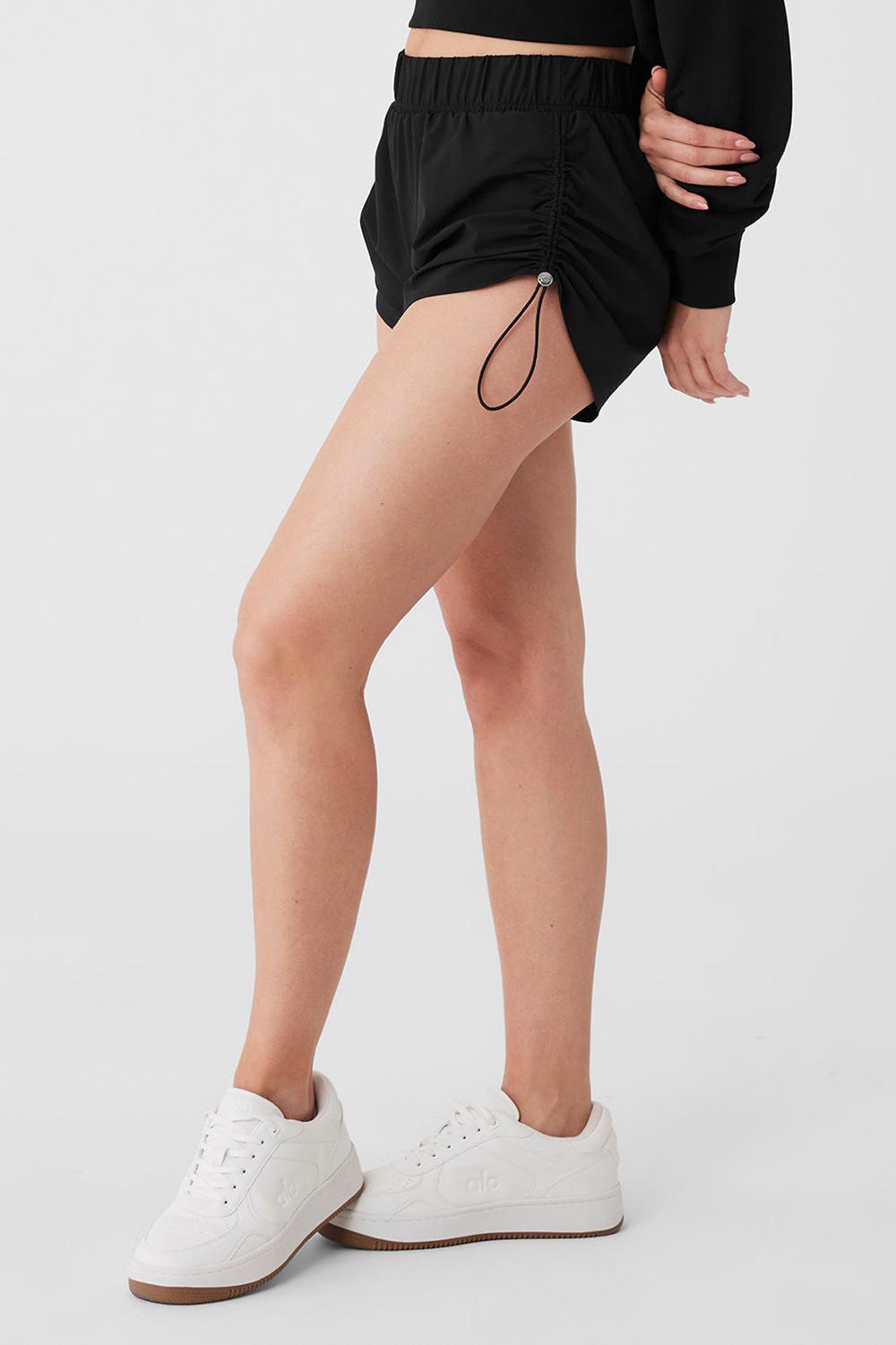 Black Alo Yoga Cinch It Up Women Short | KSA  KDY549860