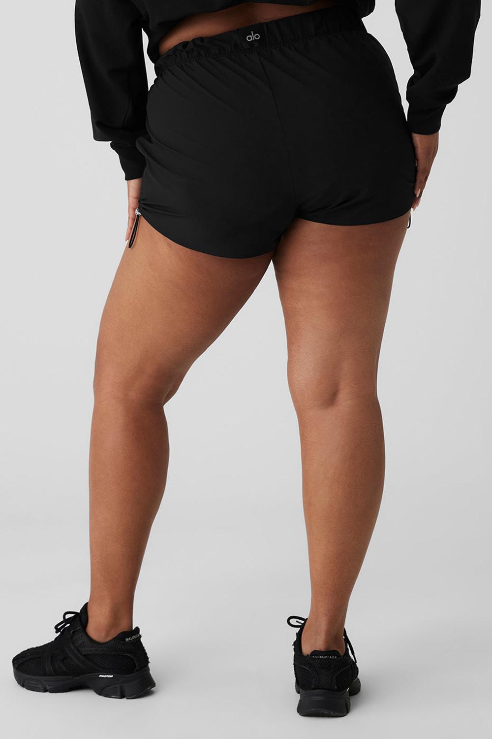 Black Alo Yoga Cinch It Up Women Short | KSA  KDY549860