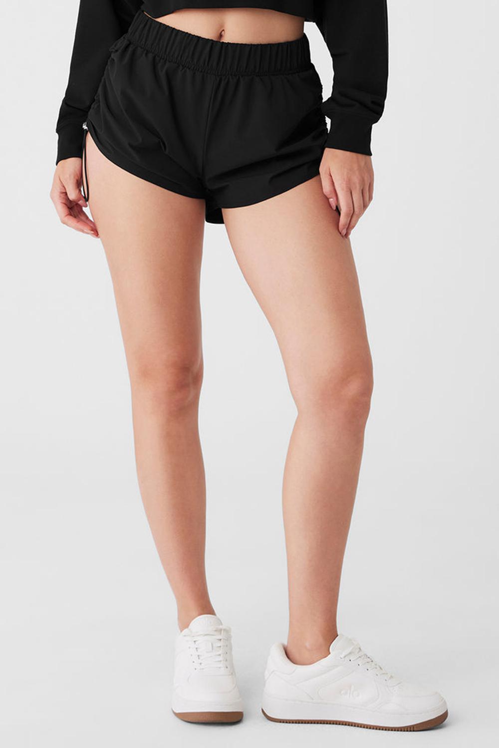 Black Alo Yoga Cinch It Up Women Short | KSA  KDY549860