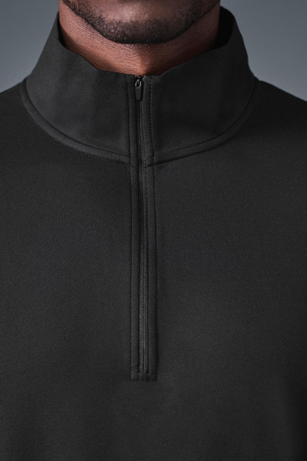 Black Alo Yoga Conquer 1/4 Zip Reform Men Long Sleeve | KSA  FEU302815