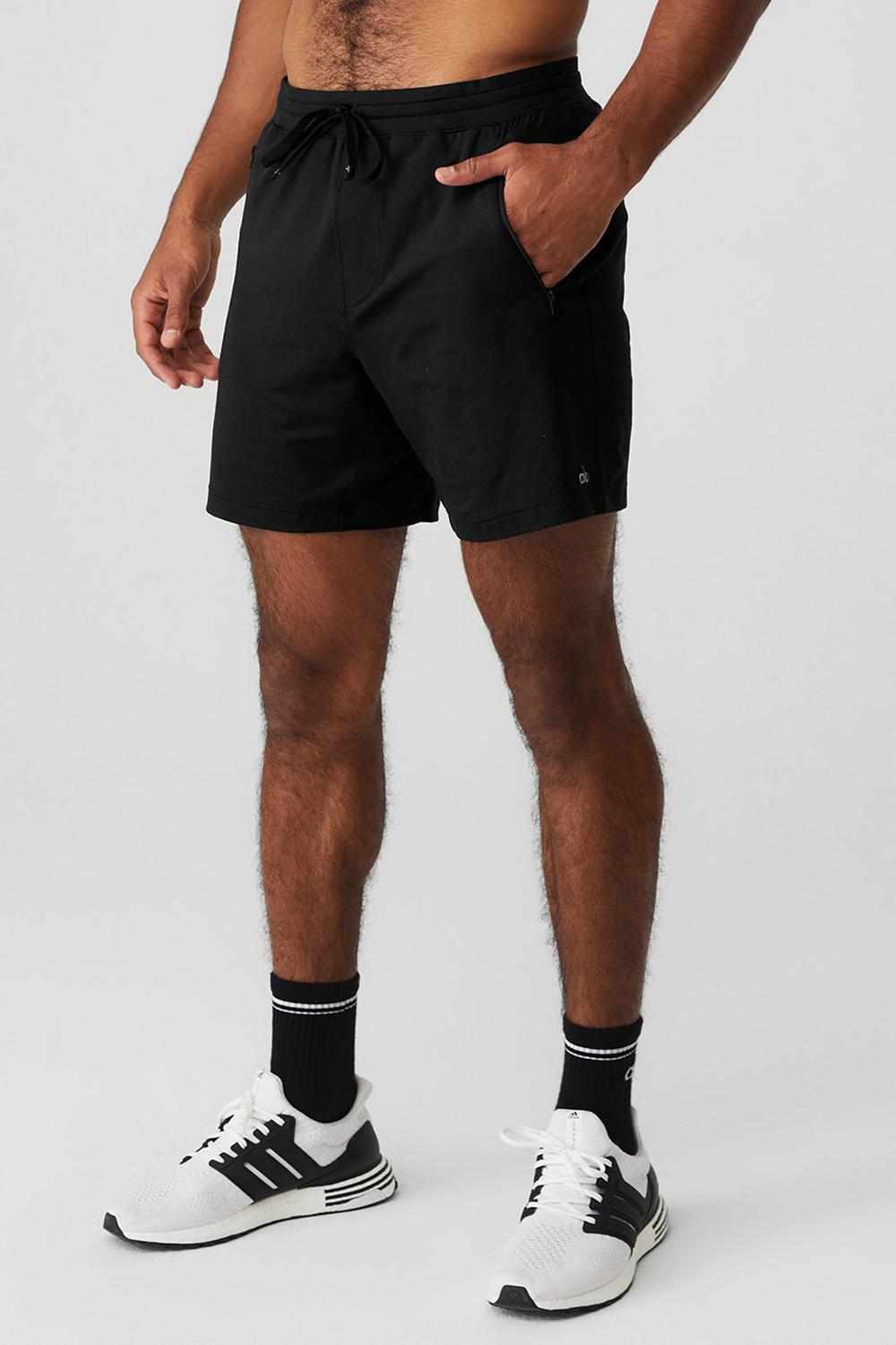 Black Alo Yoga Conquer Reform Men Short | KSA  HAQ763094