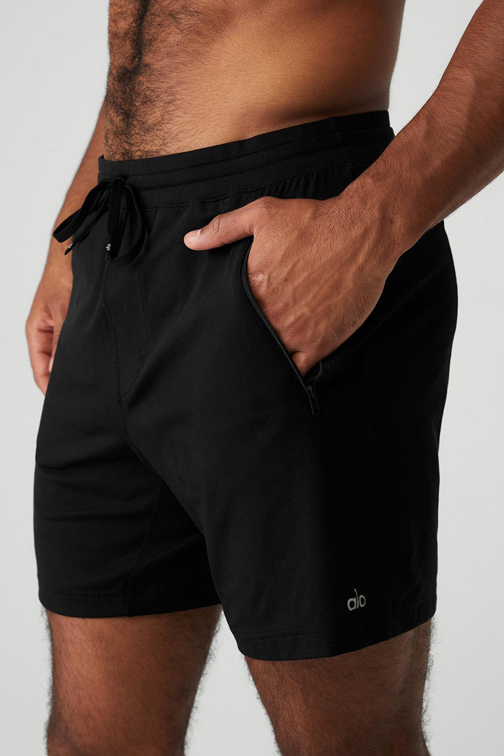 Black Alo Yoga Conquer Reform Men Short | KSA  HAQ763094