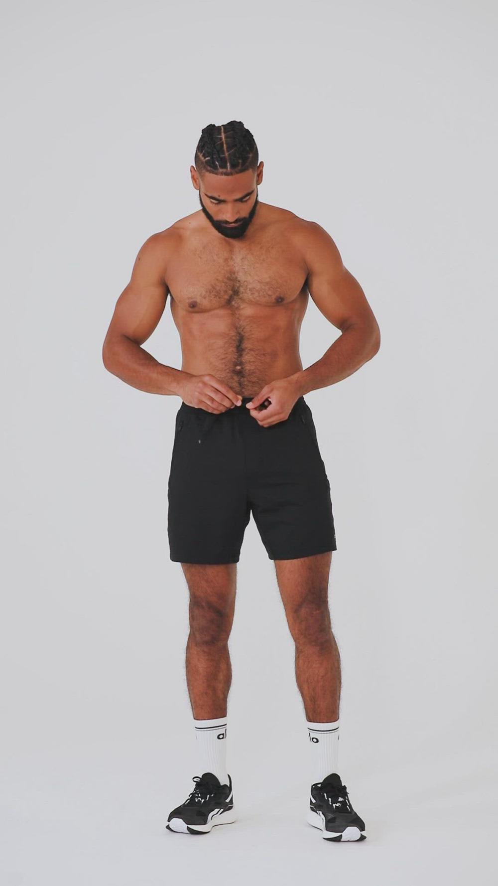 Black Alo Yoga Conquer Reform Men Short | KSA  HAQ763094