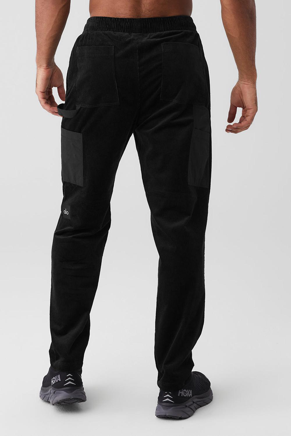 Black Alo Yoga Corduroy District Men Sweatpant | KSA  YKL035482