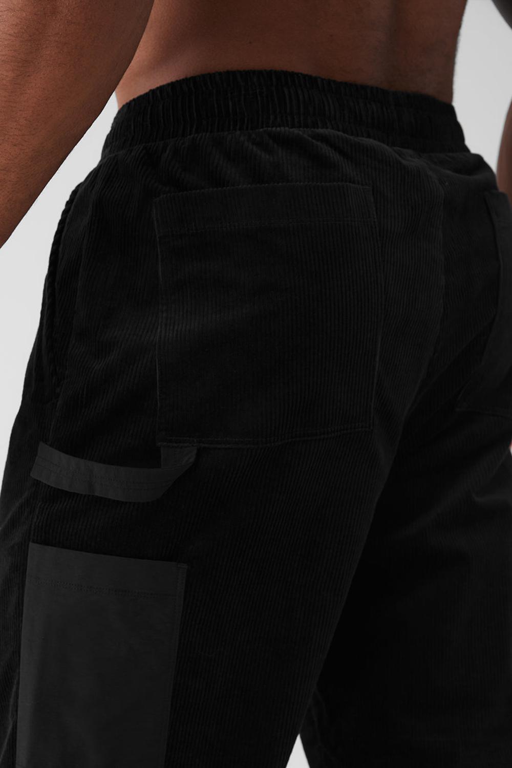 Black Alo Yoga Corduroy District Men Sweatpant | KSA  YKL035482