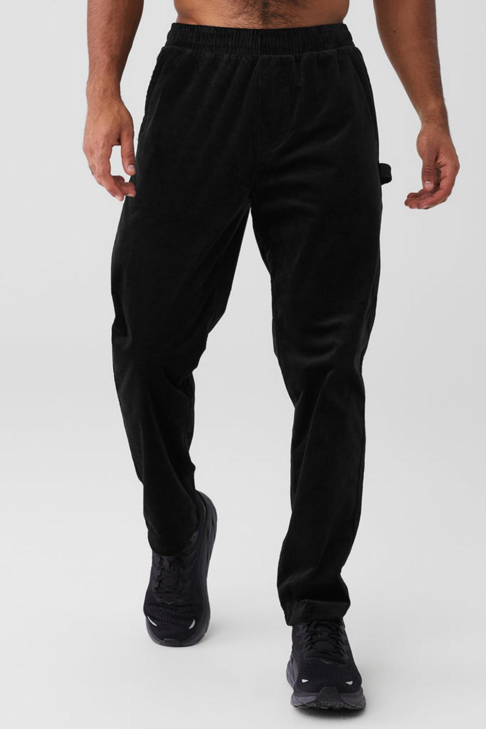 Black Alo Yoga Corduroy District Men Sweatpant | KSA  YKL035482