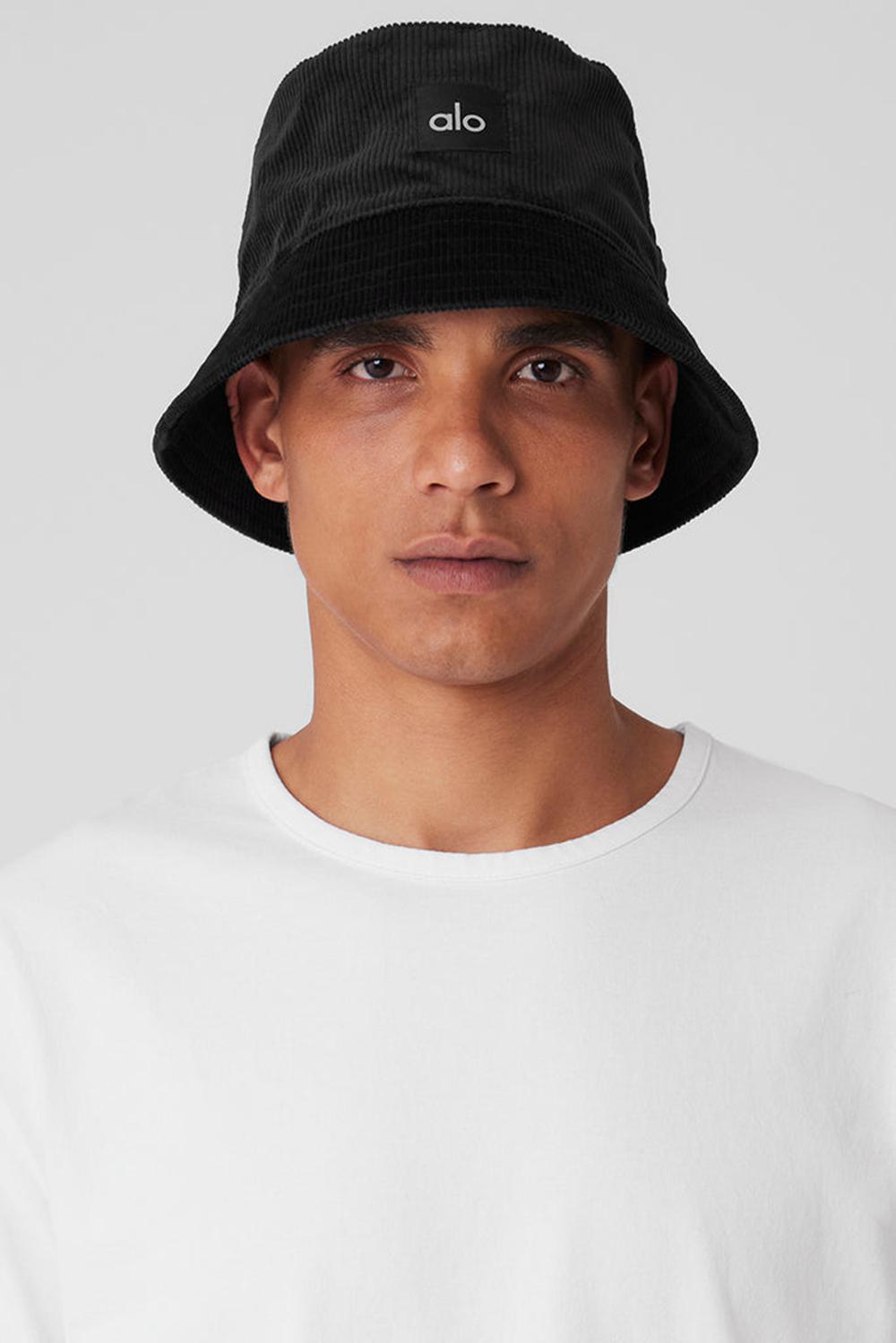 Black Alo Yoga Corduroy Neighborhood Men Bucket Hat | KSA  JHK421359