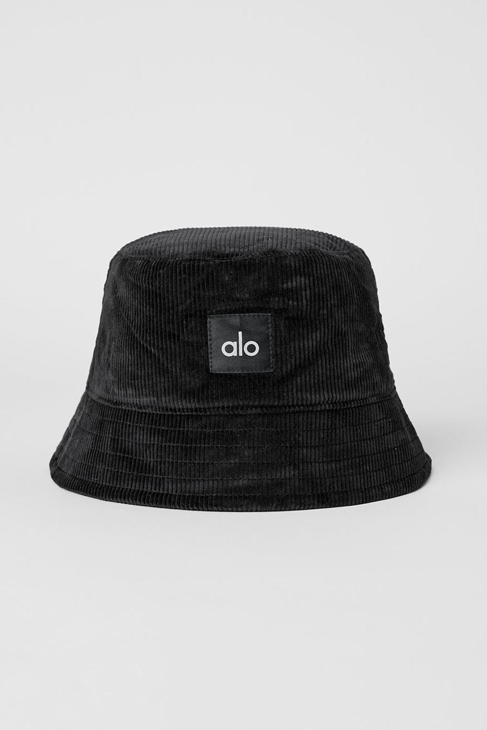 Black Alo Yoga Corduroy Neighborhood Women Bucket Hat | KSA  FCU649857