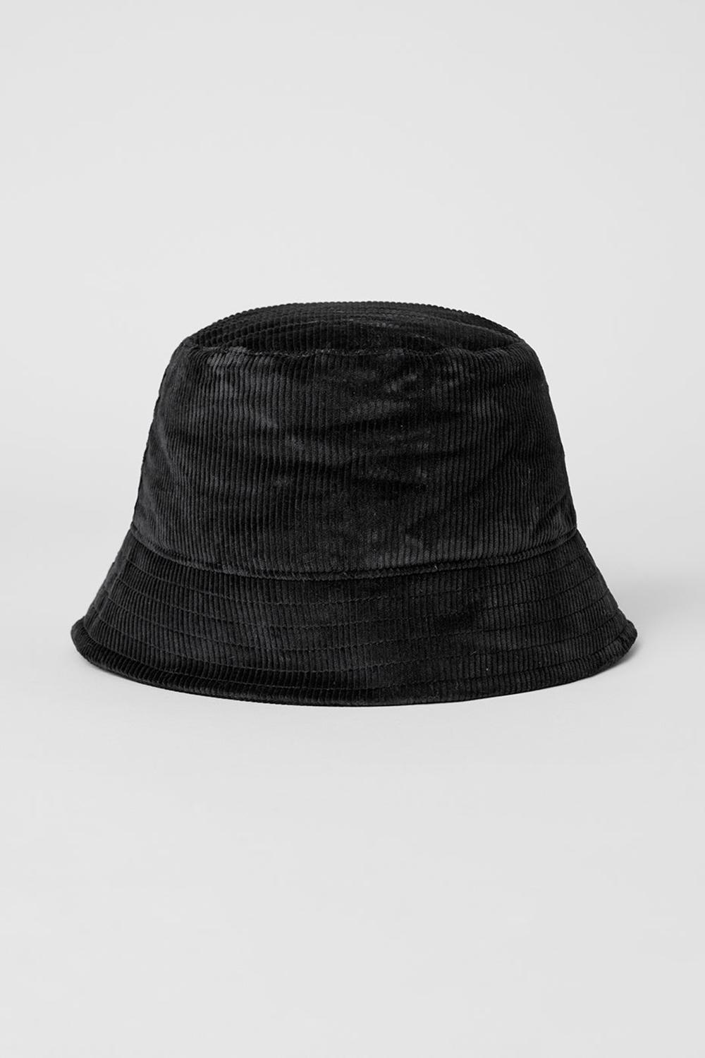 Black Alo Yoga Corduroy Neighborhood Women Bucket Hat | KSA  FCU649857
