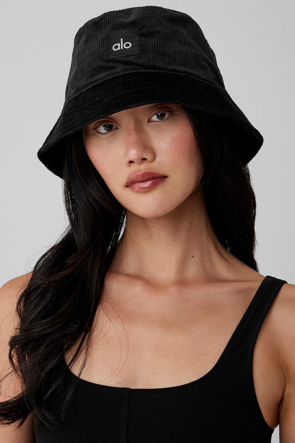 Black Alo Yoga Corduroy Neighborhood Women Bucket Hat | KSA  FCU649857