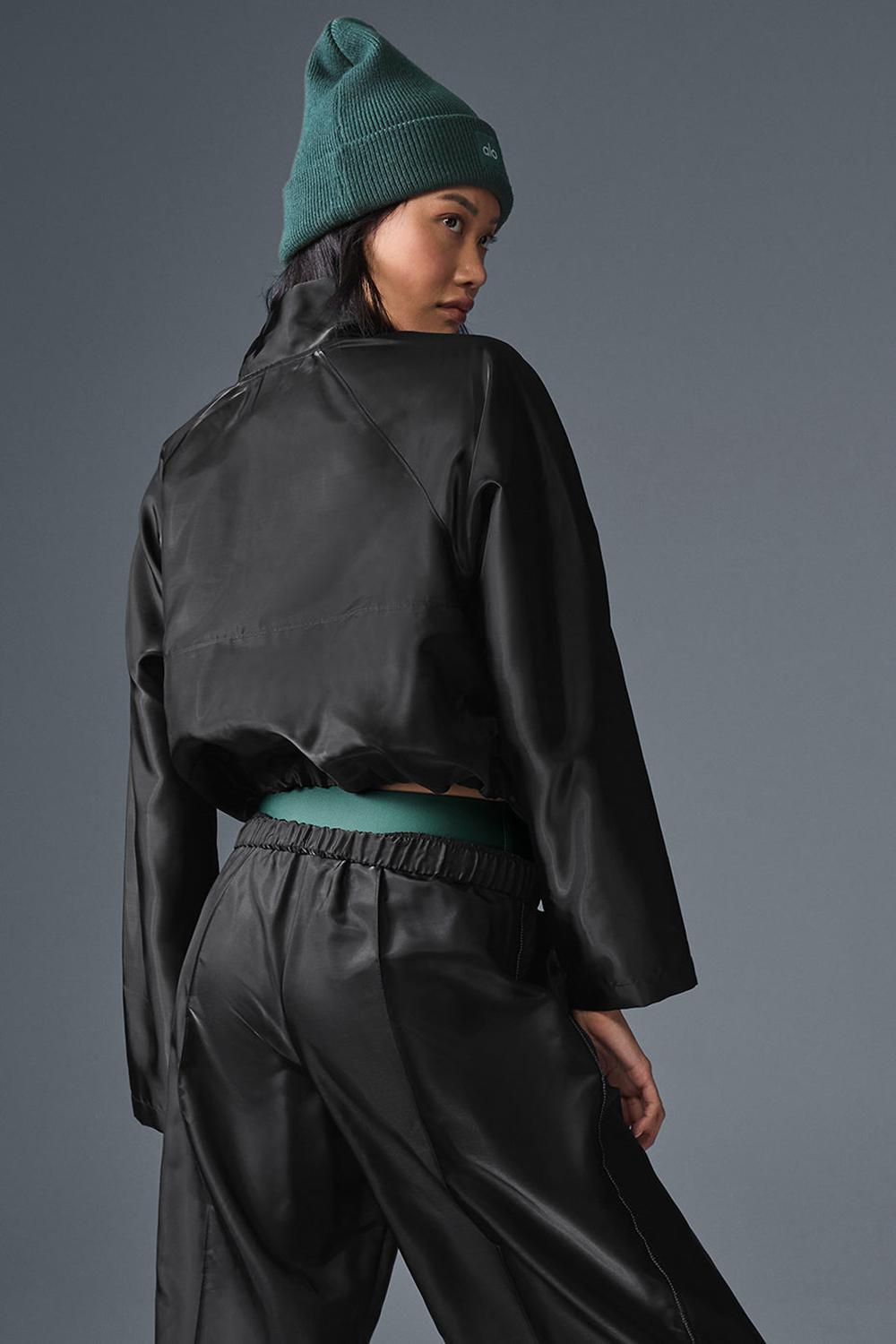Black Alo Yoga Cropped Afterglow Women Pullover | KSA  TGY760385