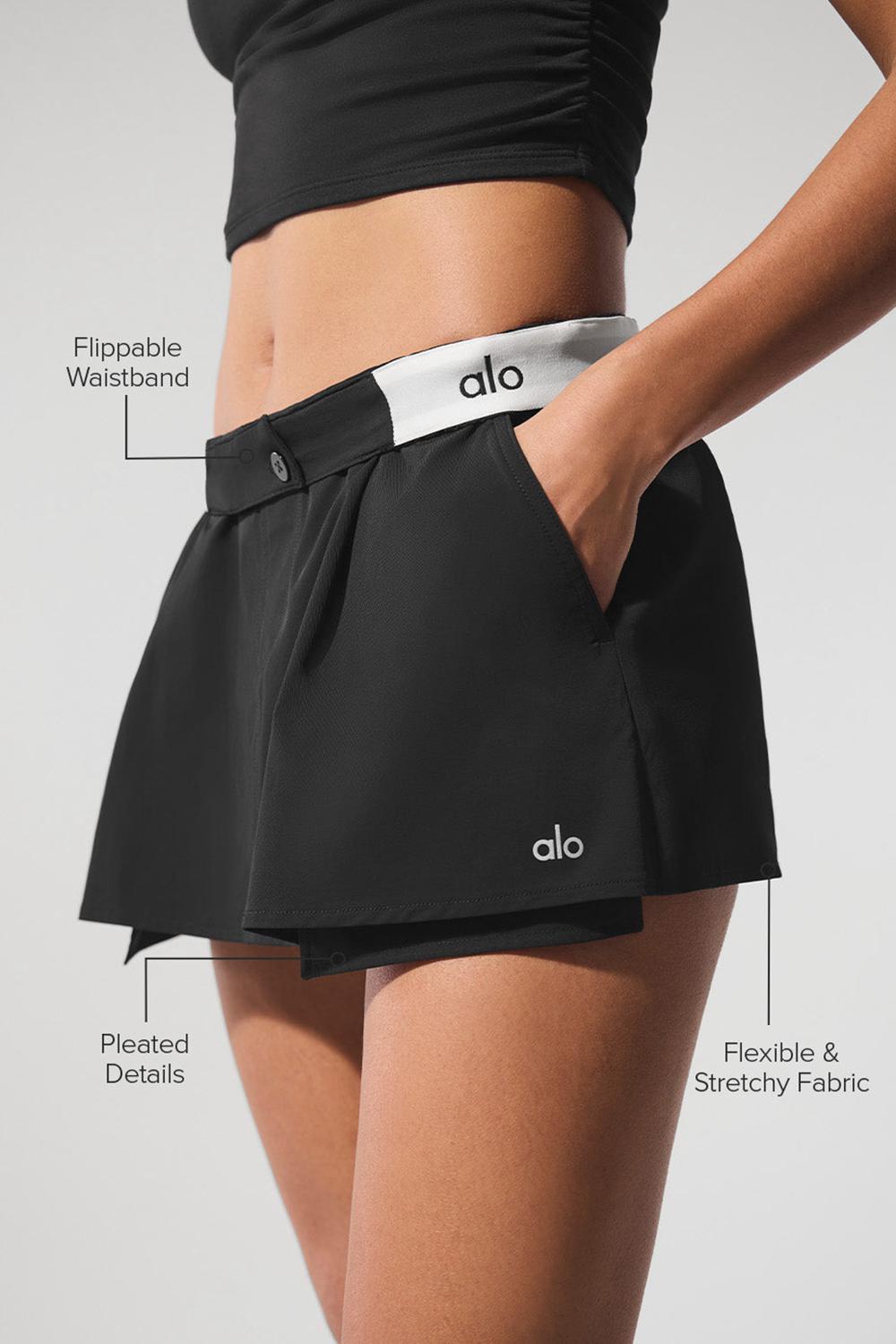 Black Alo Yoga Flip It Mini Skort Women Skort | KSA  FOP162704