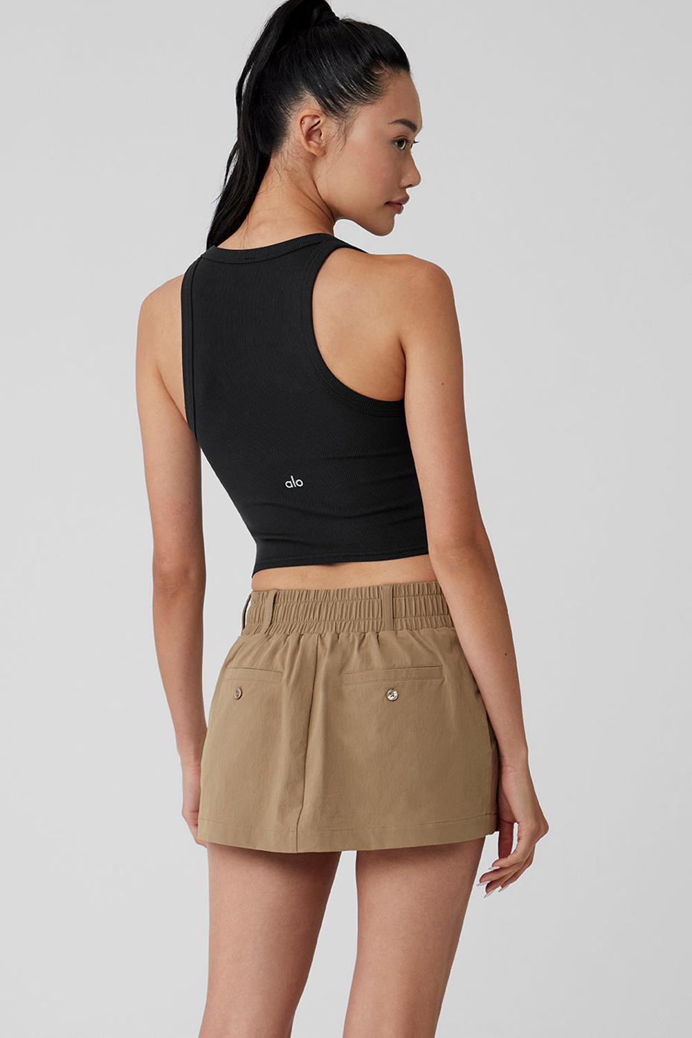 Black Alo Yoga Goddess Ribbed Go-To Women Tank | KSA  NJY256984
