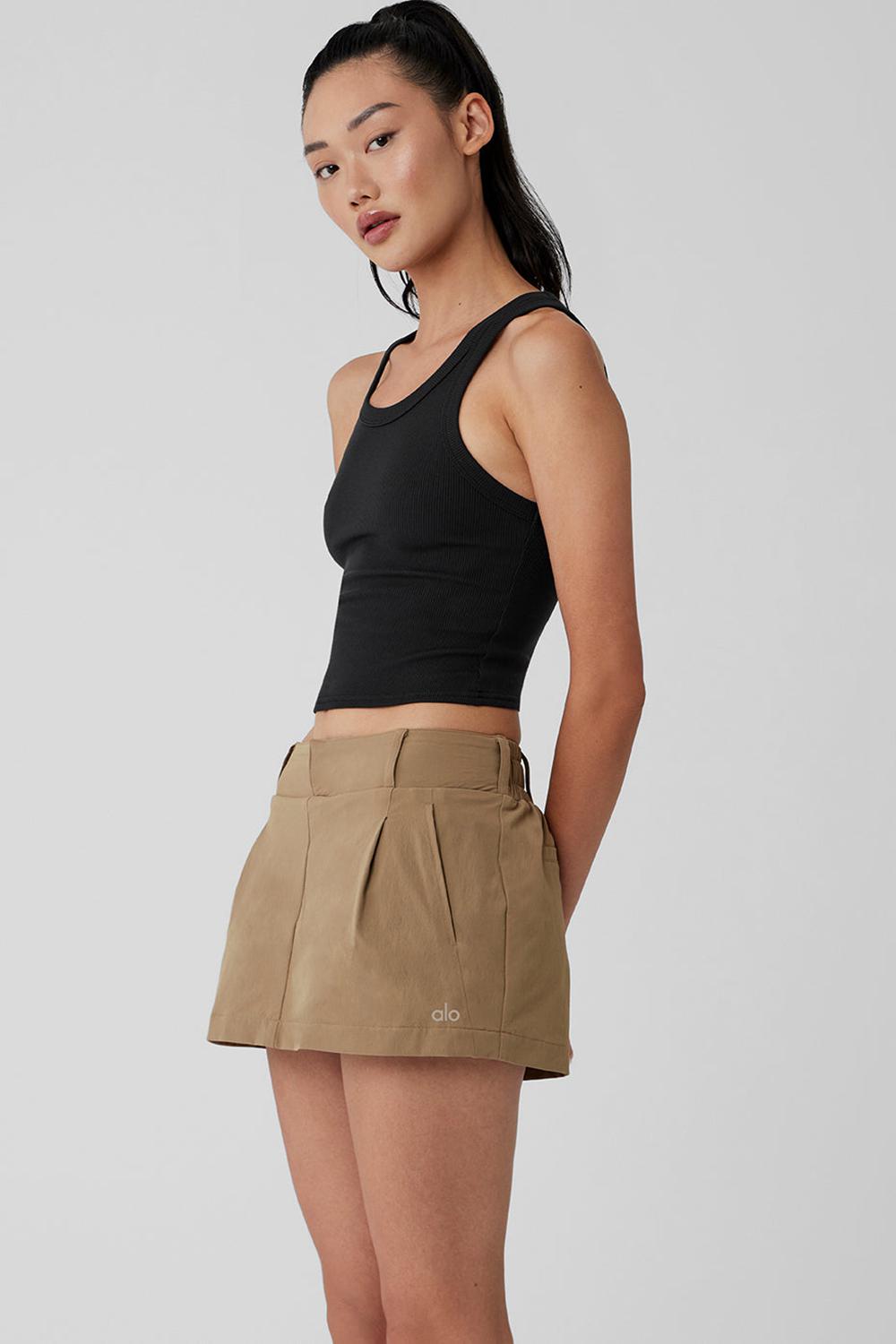 Black Alo Yoga Goddess Ribbed Go-To Women Tank | KSA  NJY256984
