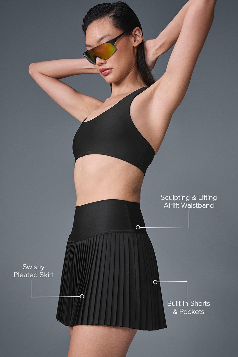 Black Alo Yoga Grand Slam Tennis Women Skirt | KSA  JMA186327