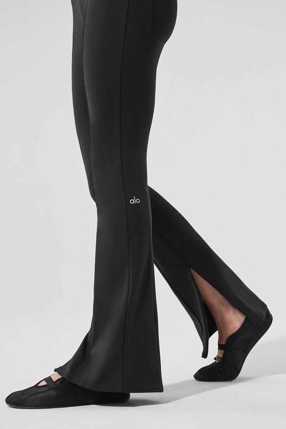 Black Alo Yoga High-Waist Zip It Flare Women Legging | KSA  UDV613954