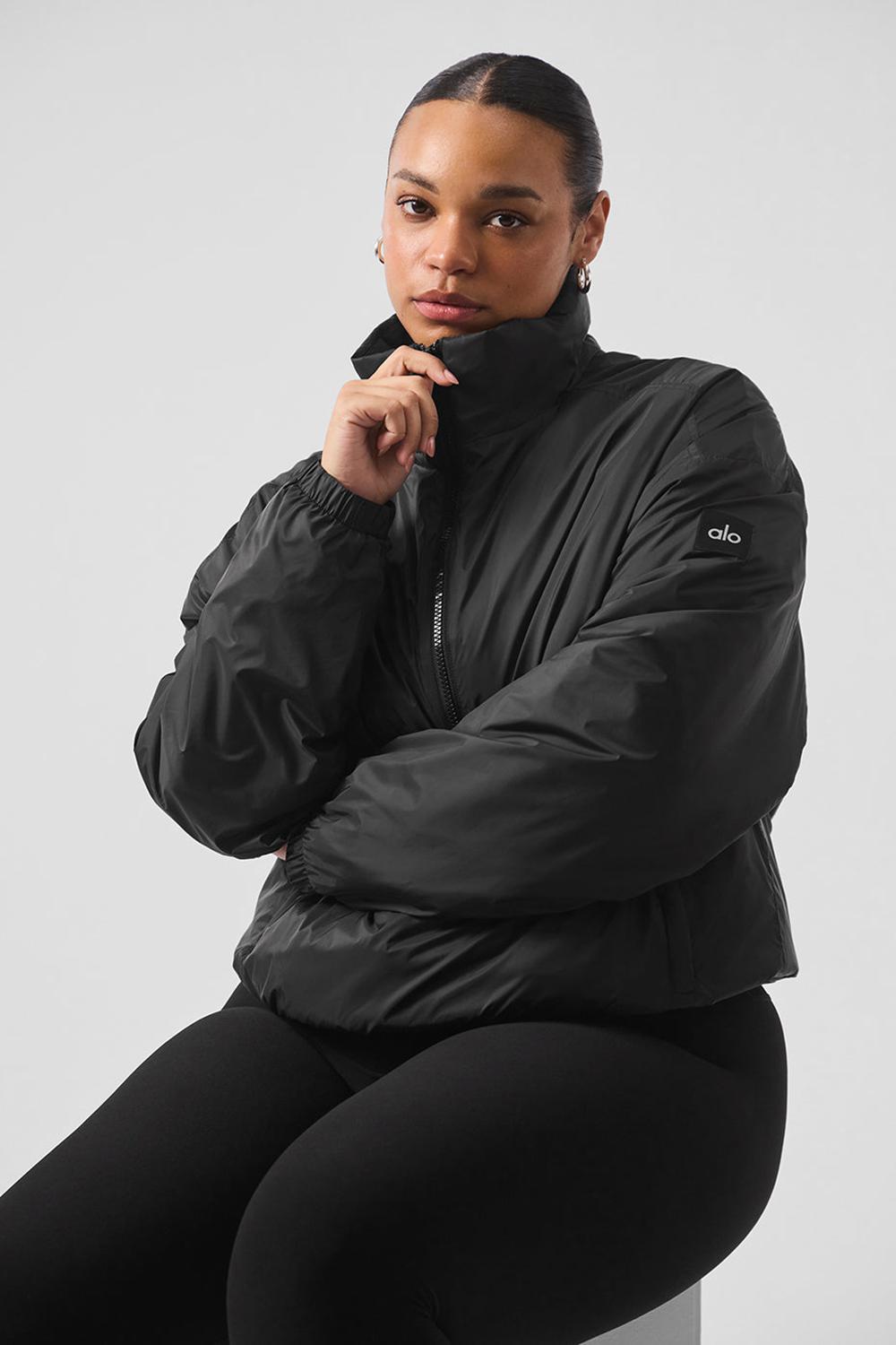 Black Alo Yoga Latitude Light Weight 1/2 Zip Pullover Women Jacket | KSA  LBC430596