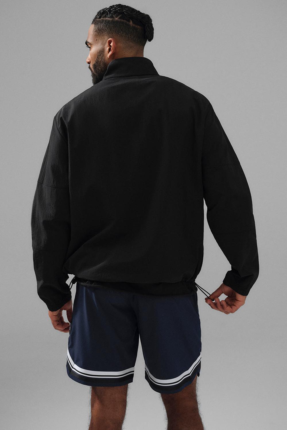Black Alo Yoga Lightweight Takeaway Track Men Pullover | KSA  DTS439127
