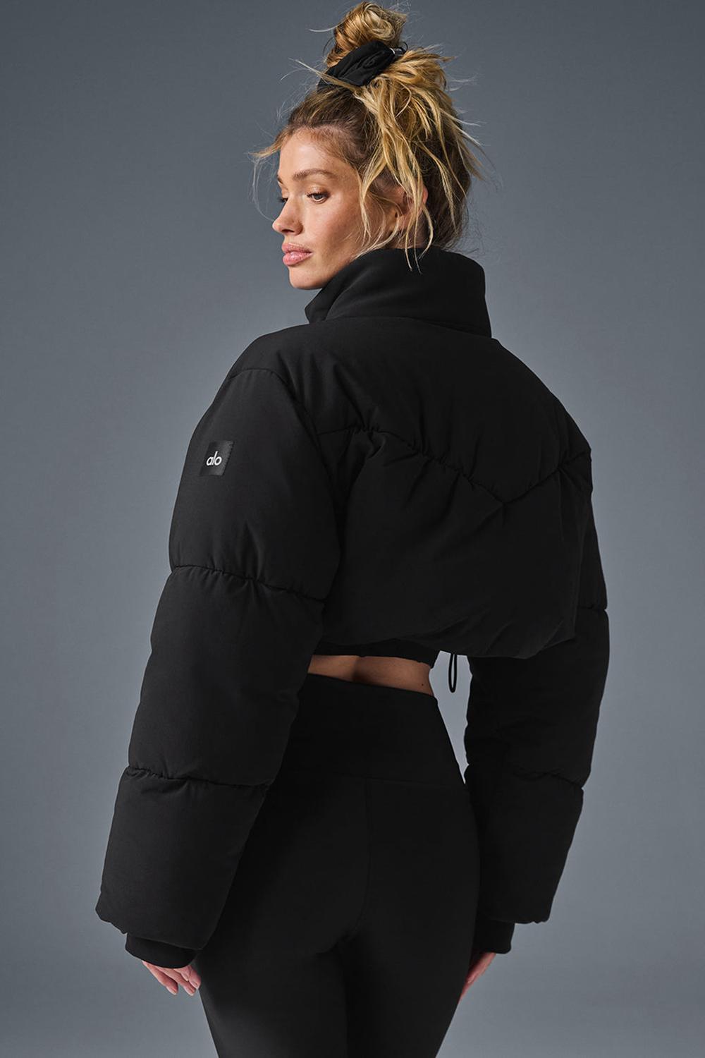 Black Alo Yoga Main Act Corset Women Puffer Jacket | KSA  VPR348710