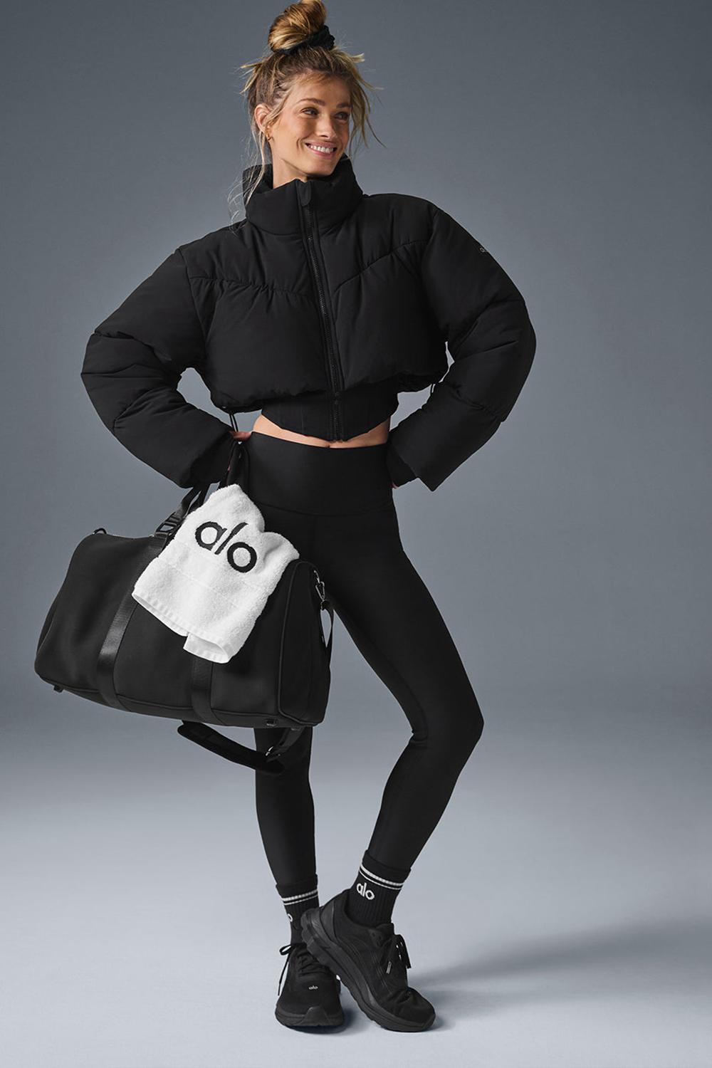 Black Alo Yoga Main Act Corset Women Puffer Jacket | KSA  VPR348710
