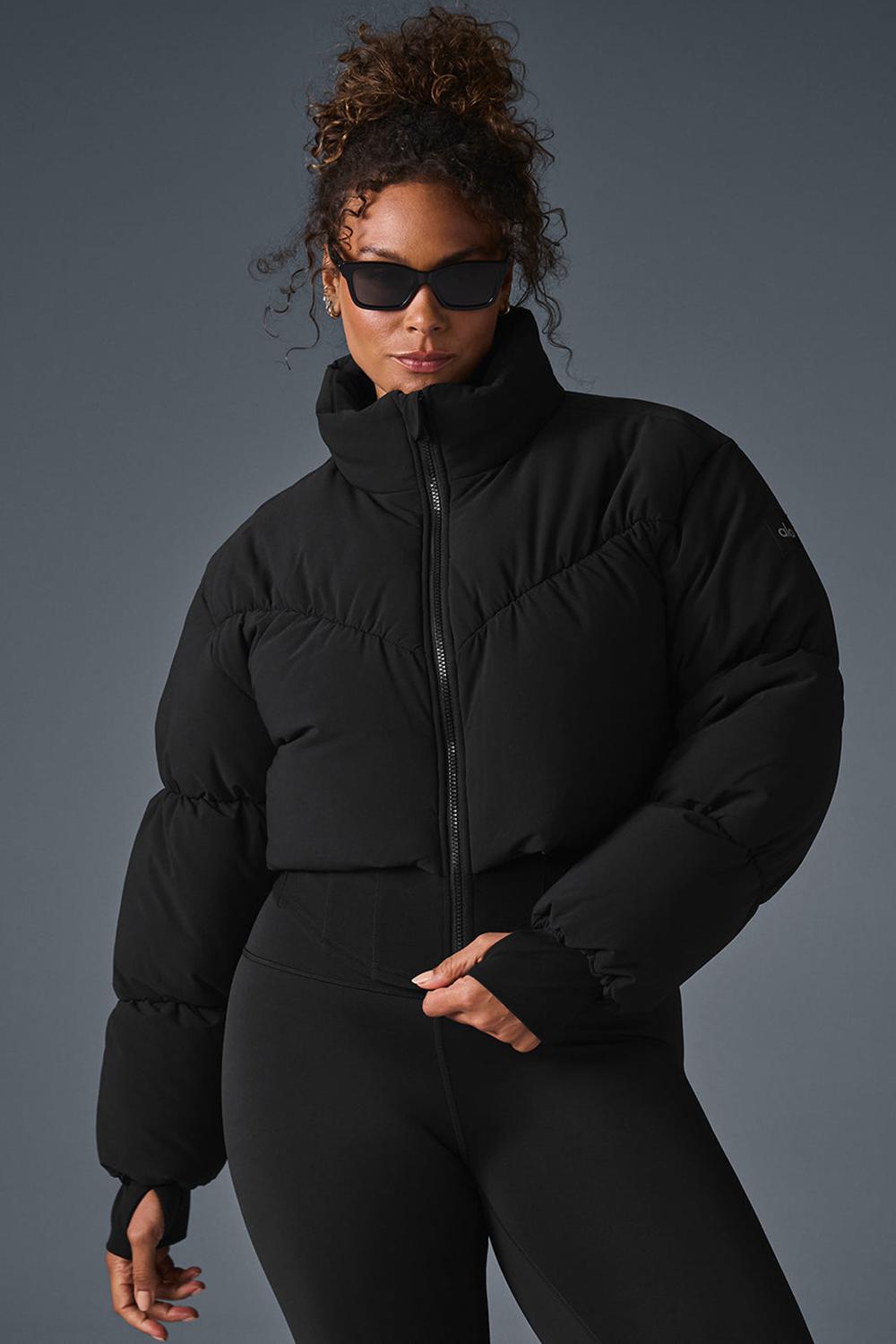 Black Alo Yoga Main Act Corset Women Puffer Jacket | KSA  VPR348710