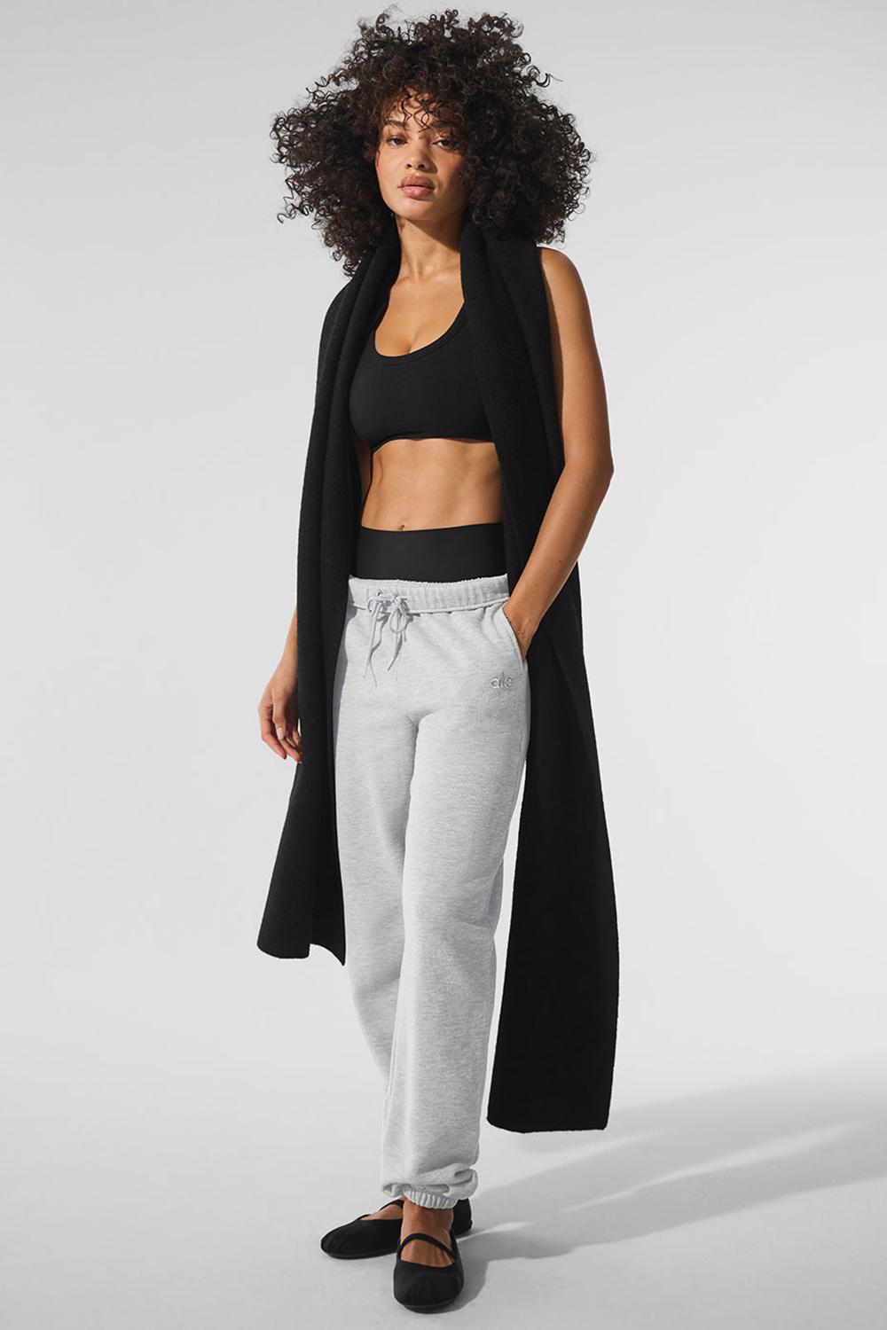 Black Alo Yoga Merino Wool Oversized Women Scarf | KSA  ZAK843562