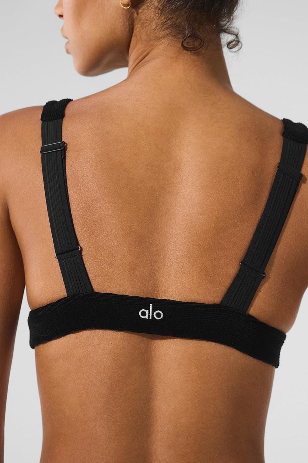Black Alo Yoga Micro Corduroy Dreamer Women Bra | KSA  IJE543871