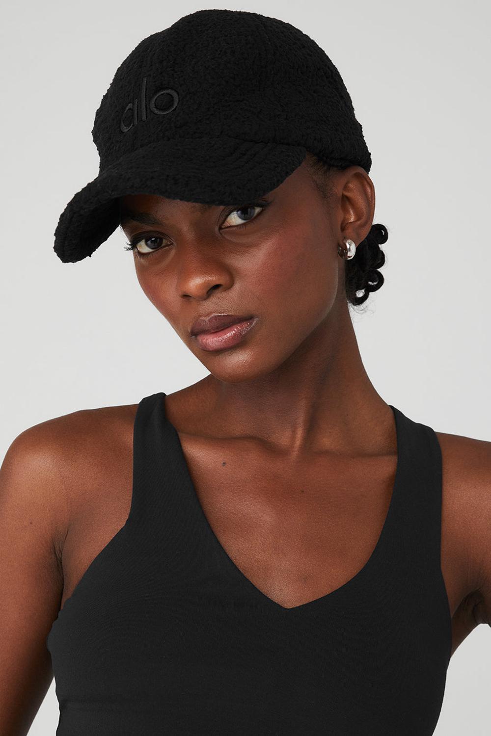Black Alo Yoga Micro Sherpa Off-Duty Men Cap | KSA  TJX560421