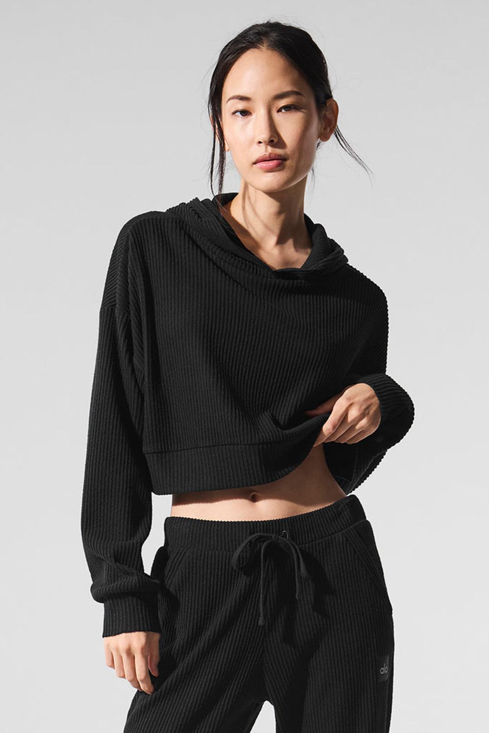 Black Alo Yoga Muse Women Hoodie | KSA  TIV489527