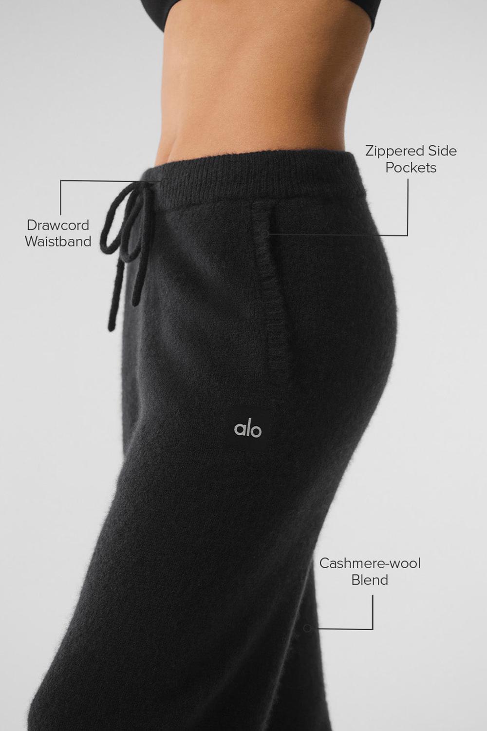 Black Alo Yoga New Class Cashmere Women Sweatpant | KSA  UTI283496