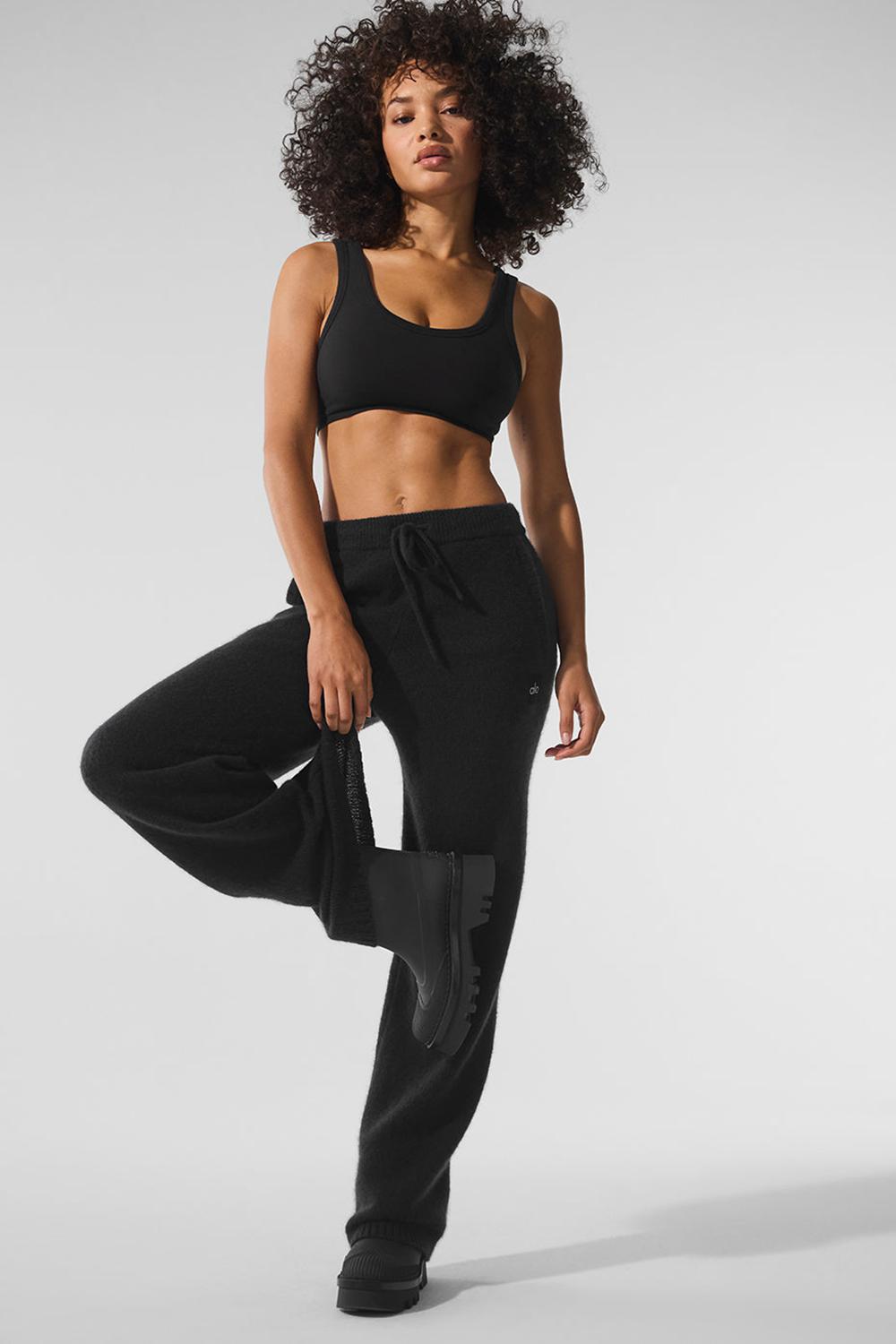 Black Alo Yoga New Class Cashmere Women Sweatpant | KSA  UTI283496