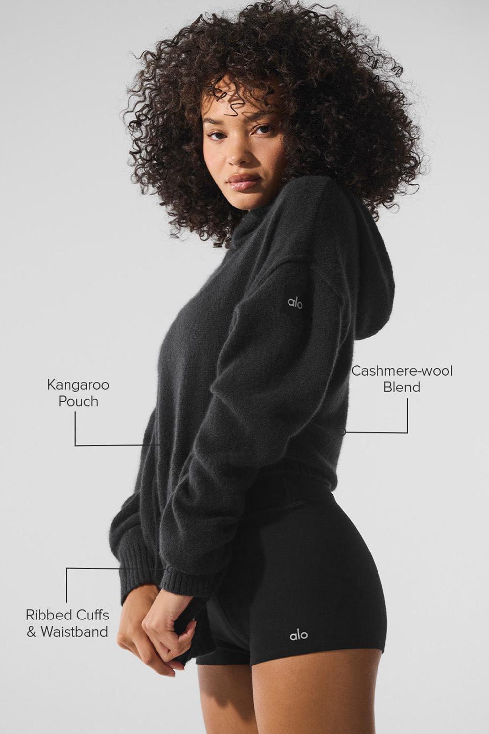 Black Alo Yoga New Class Cashmere Women Hoodie | KSA  IFM043259