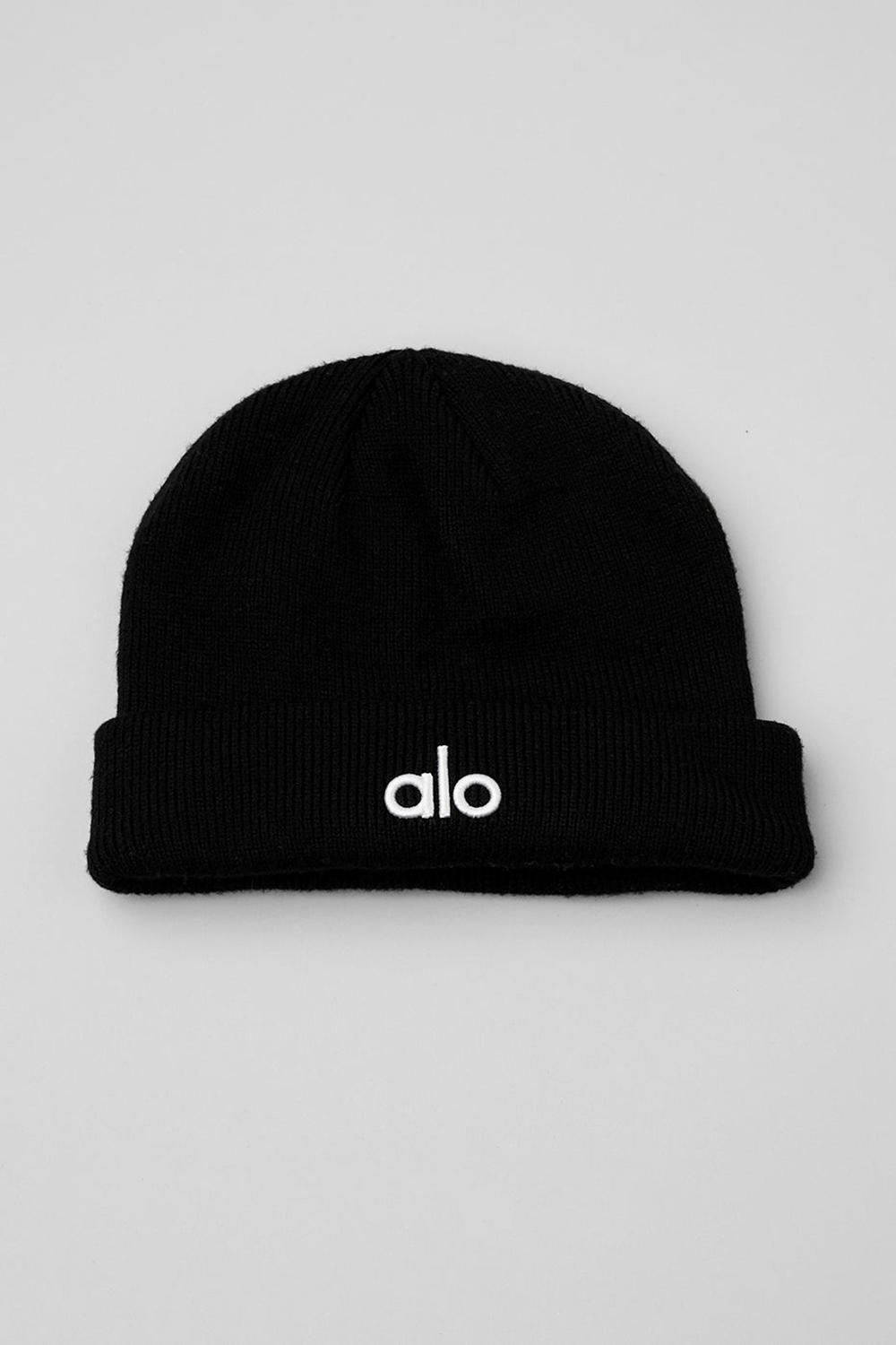 Black Alo Yoga Notable Men Beanie | KSA  HLR205914